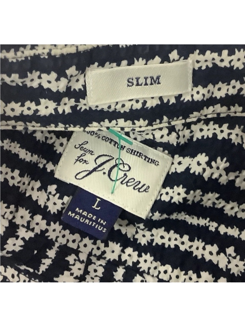 J Crew Mens Sz L Slim 100% Cotton Short Sleeve Tiny Flower Print Casual Shirt - Picture 3 of 5